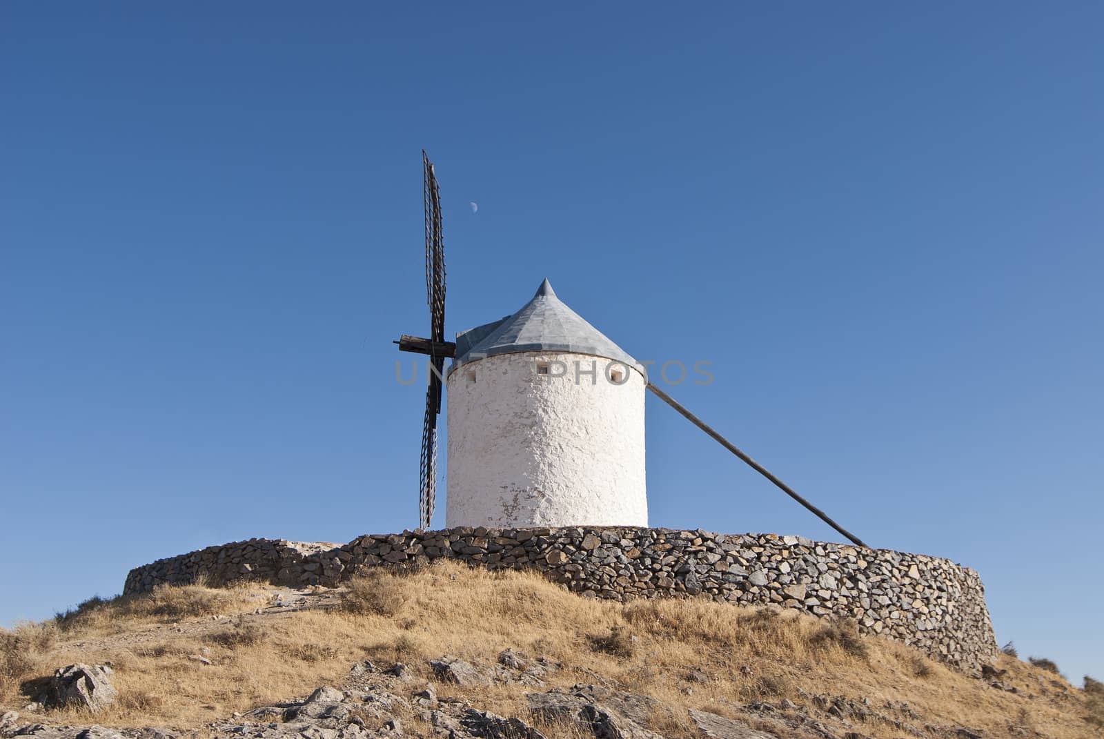 Traditional wind mills in the province of Toledo in Spain, which were reflected by Miguel de Cervantes in his "Don Quixote"