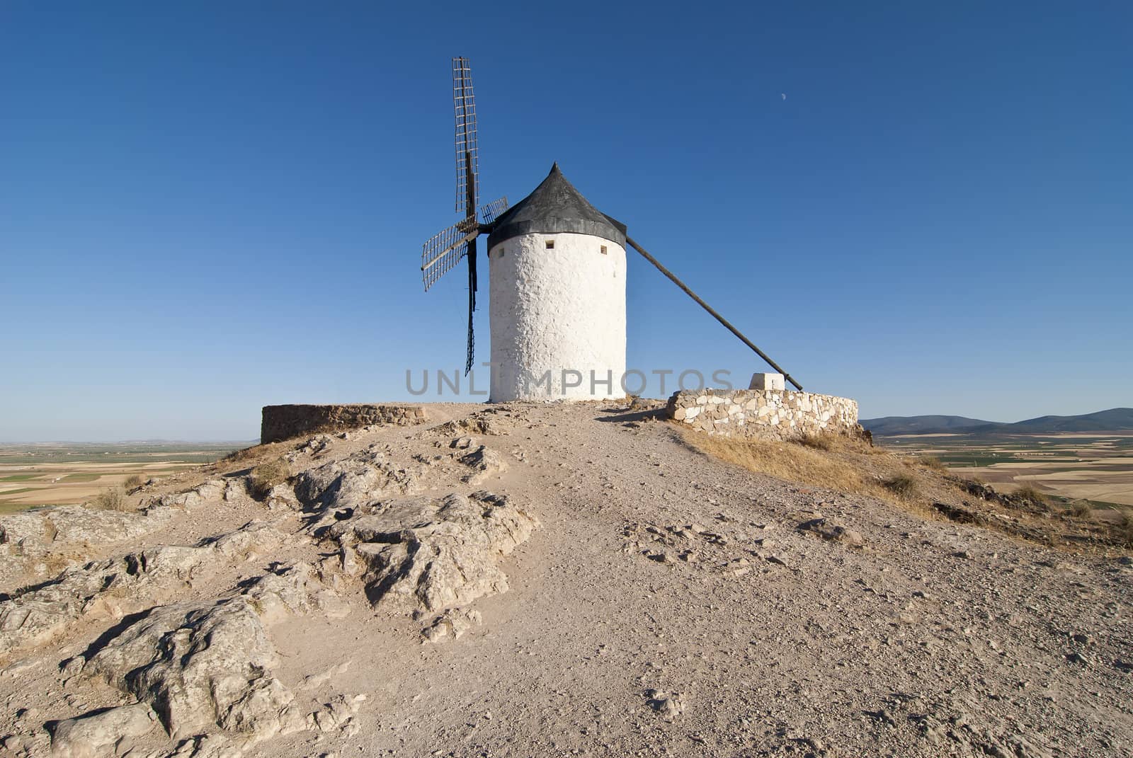 Traditional wind mills in the province of Toledo in Spain, which were reflected by Miguel de Cervantes in his "Don Quixote"
