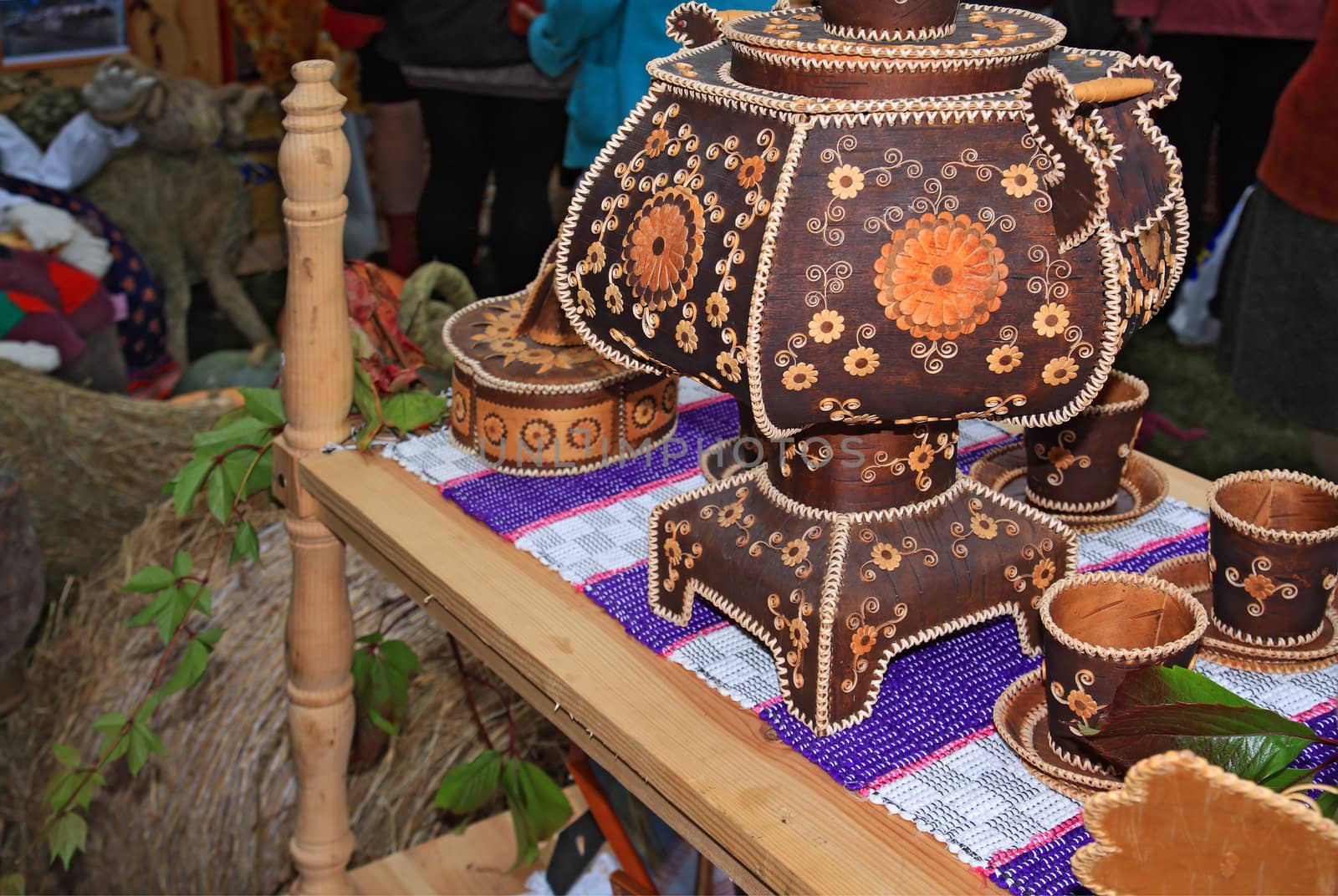 decorative samovar on rural market by basel101658