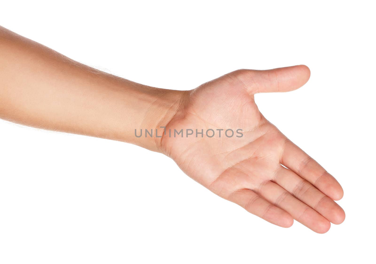 Man hand sign isolated on white background