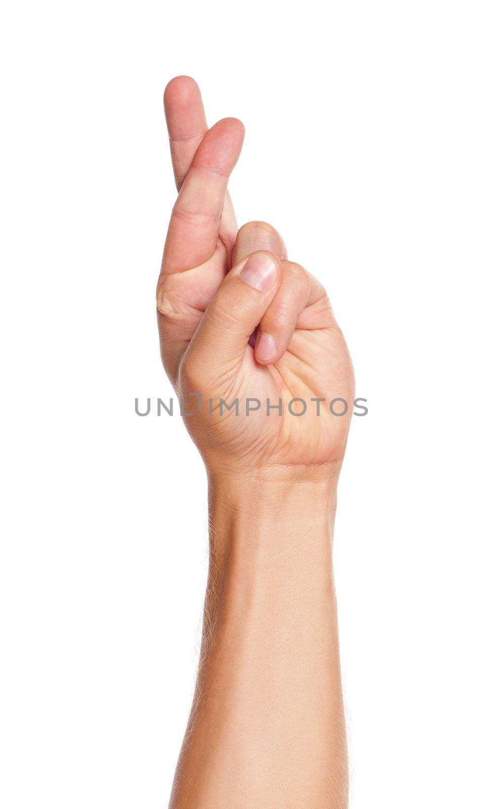 Man hand sign isolated on white background