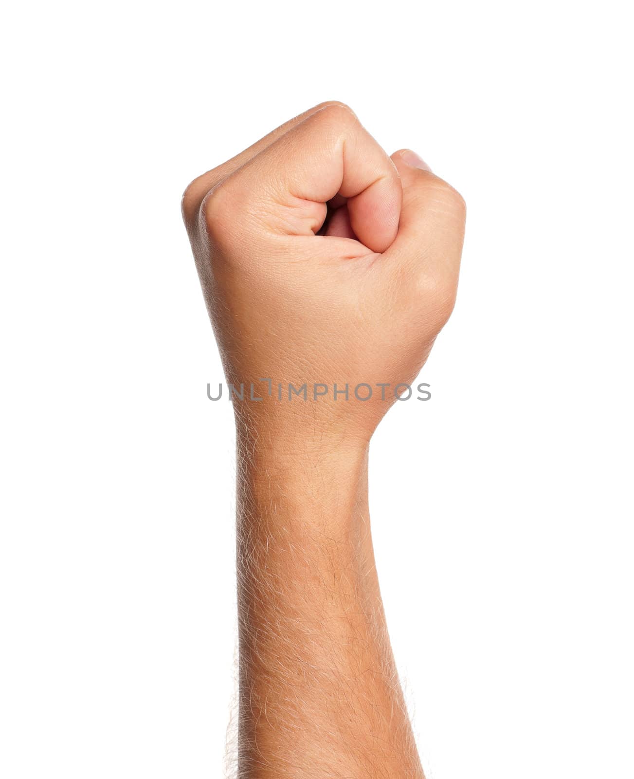 Man hand sign isolated on white background