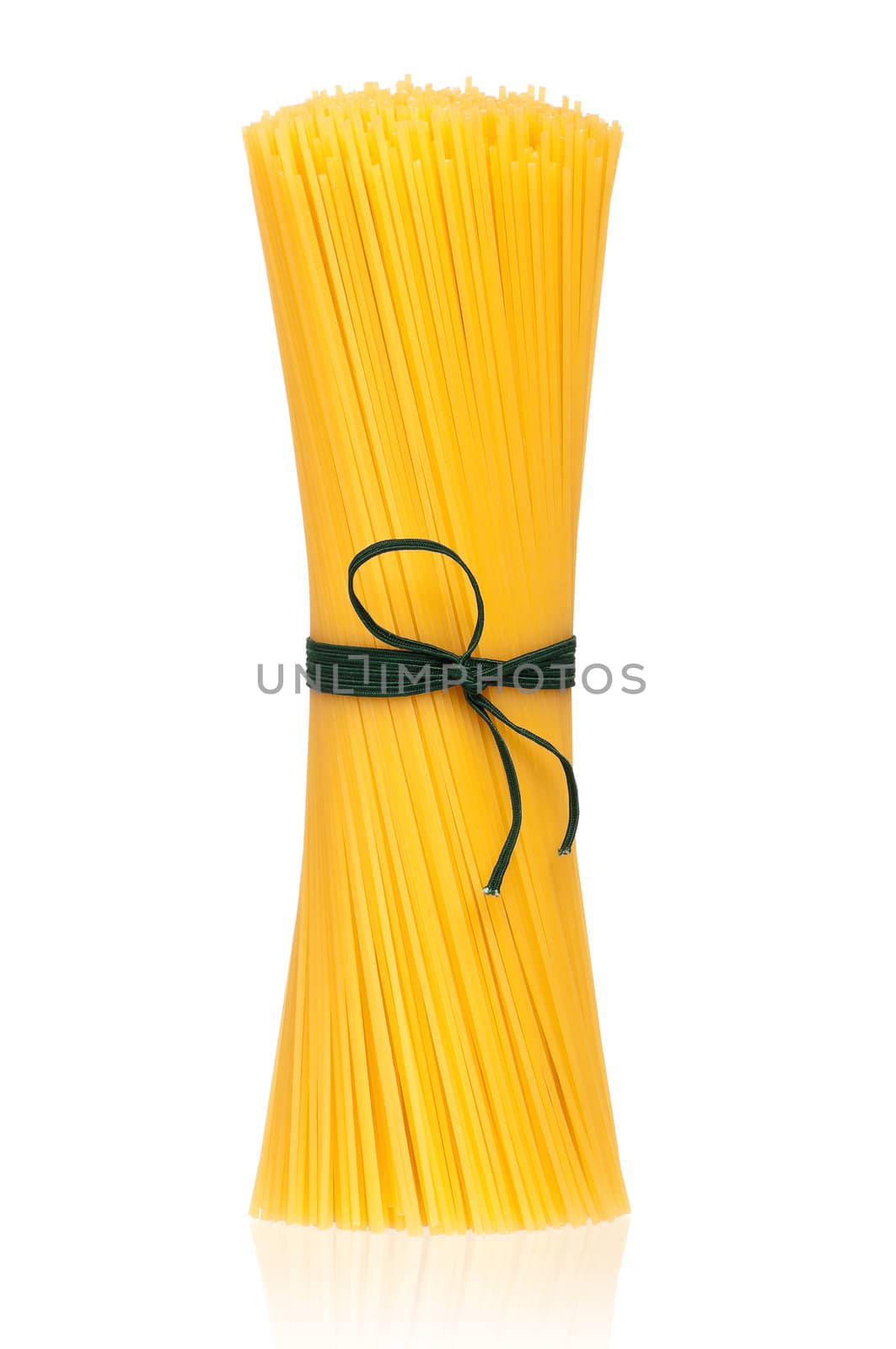 Bunch of spaghetti isolated on white background