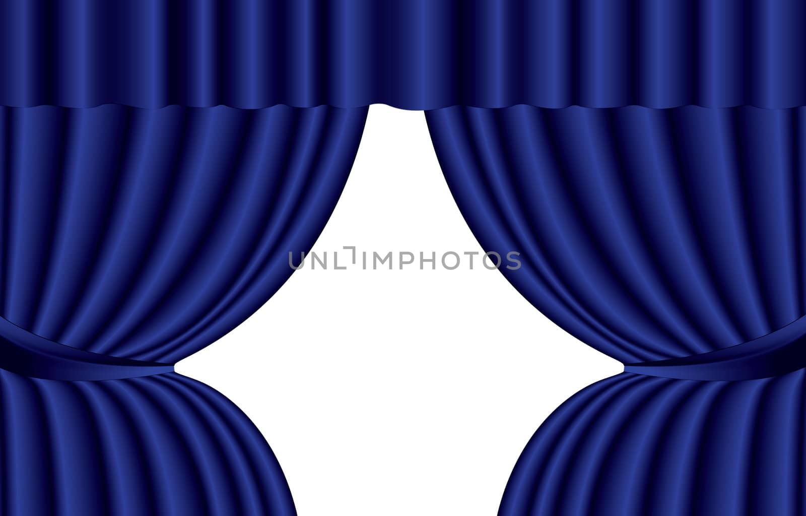 Blue theater silk curtain background with wave, by svtrotof