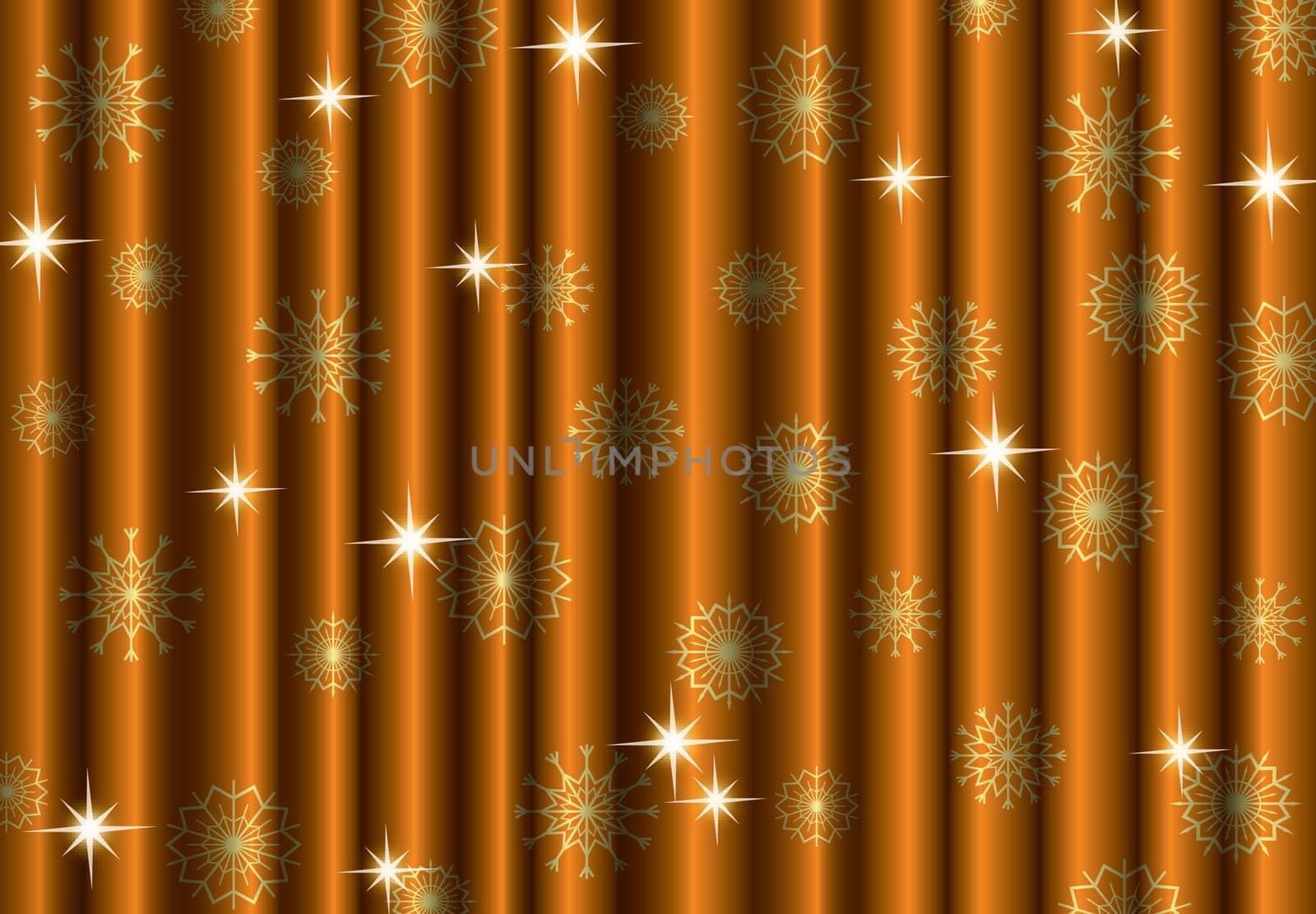 Christmas gold curtain background with snowflakes, by svtrotof