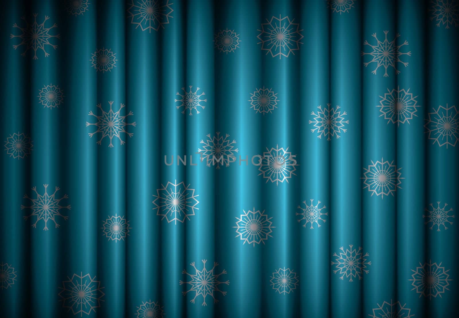 Christmas blue curtain background with snowflakes by svtrotof