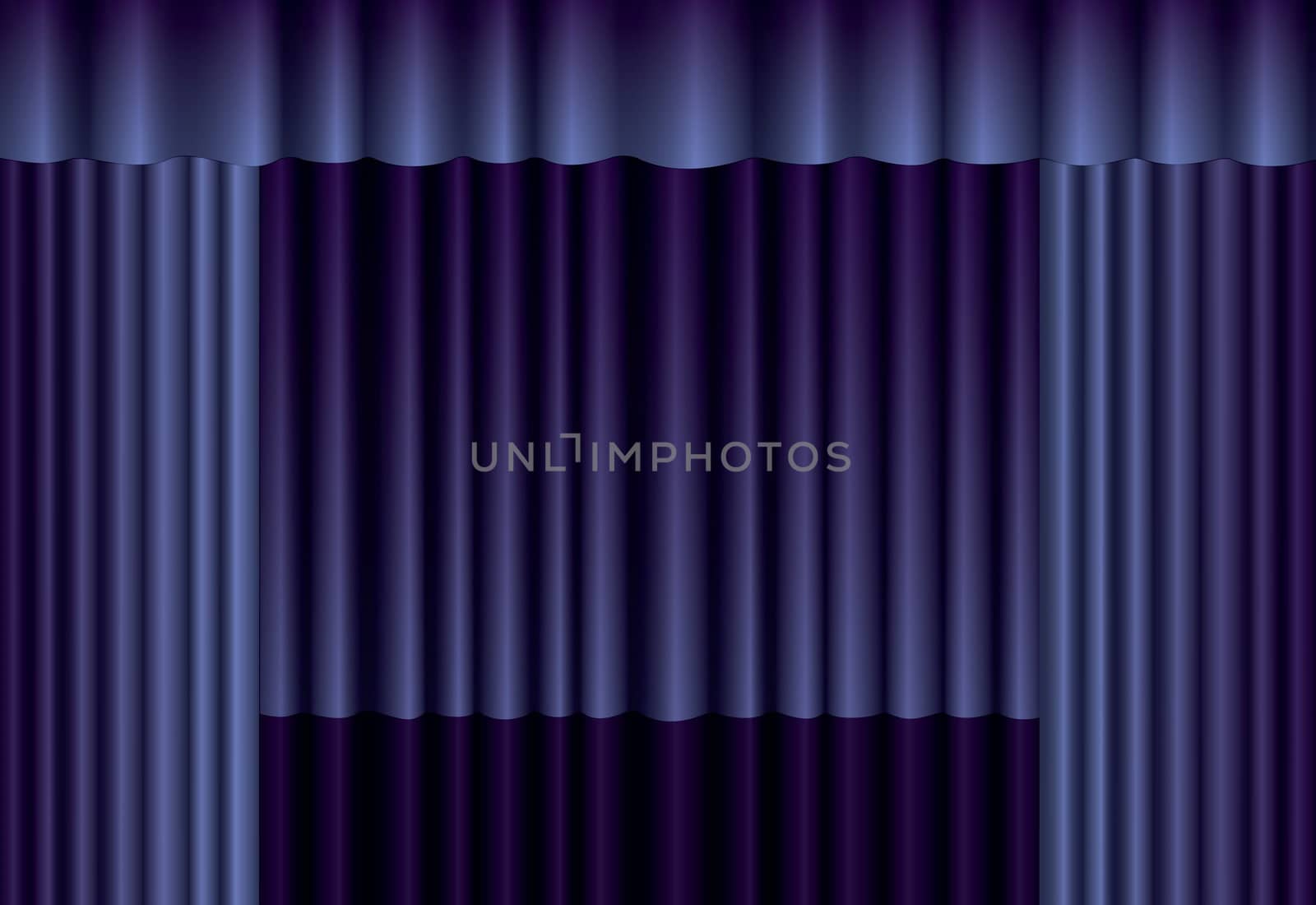 Blue theater silk curtain background with wave by svtrotof