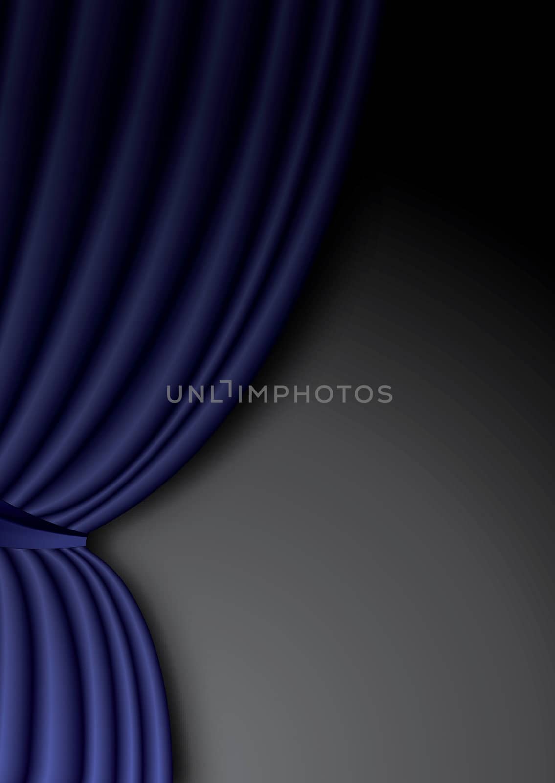 Blue theater silk curtain background with wave by svtrotof
