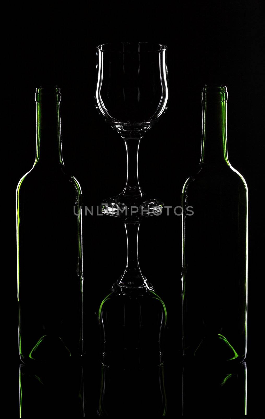 Wine bottle and glasses by selinsmo
