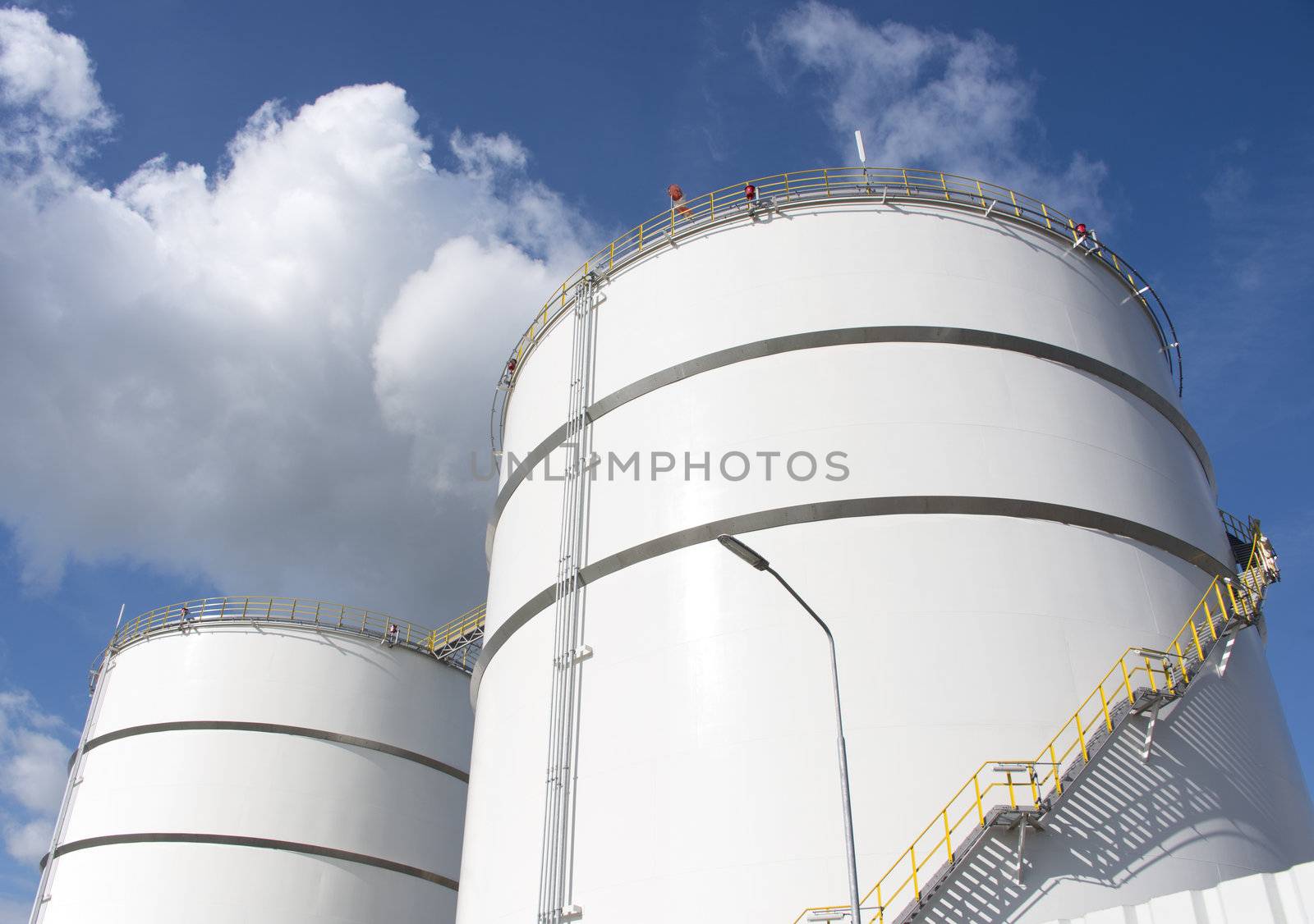 oil storage tanks in refinery Netherlands industrial area of Europoort near Rotterdam