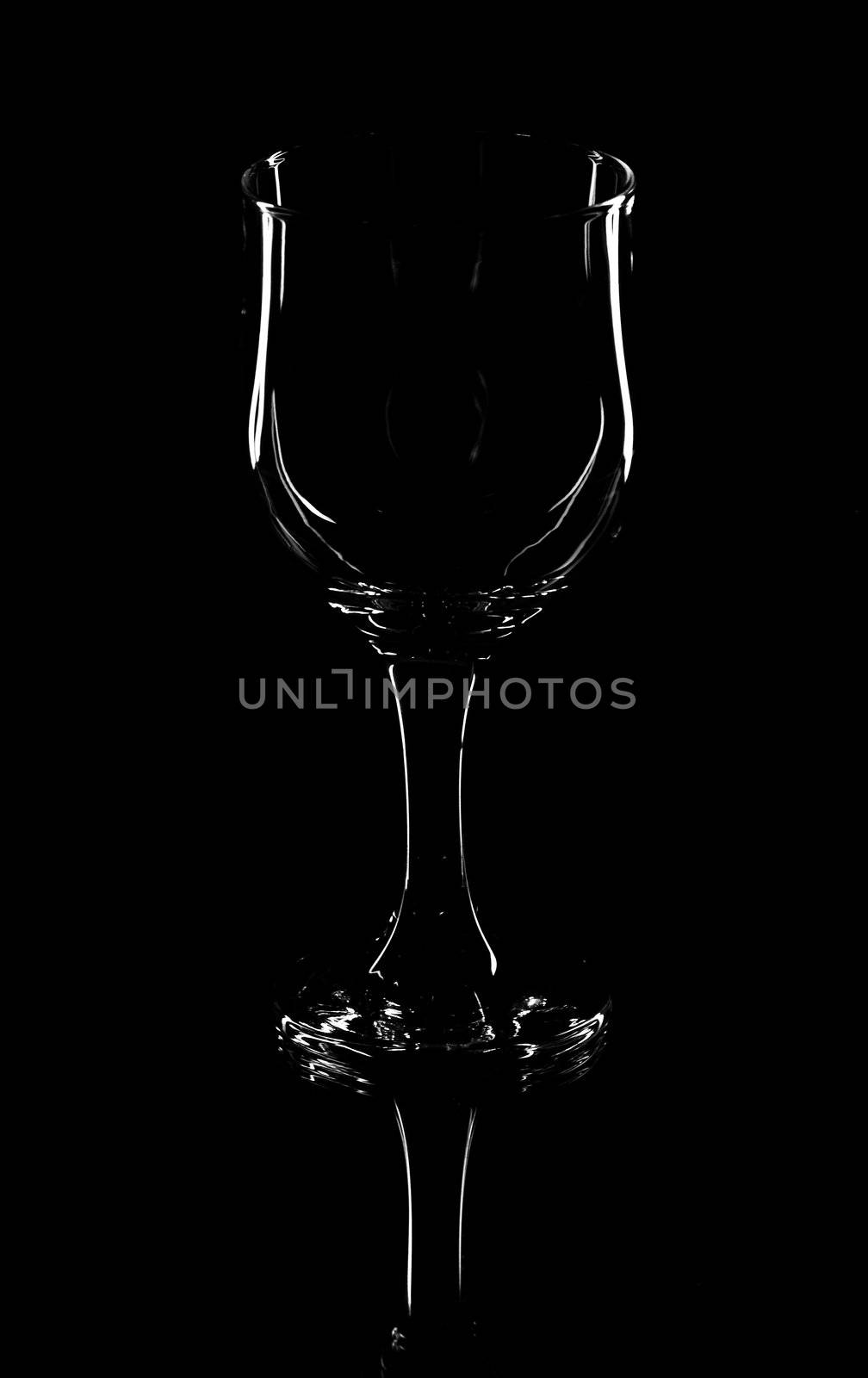 Wine glass on a black background by selinsmo
