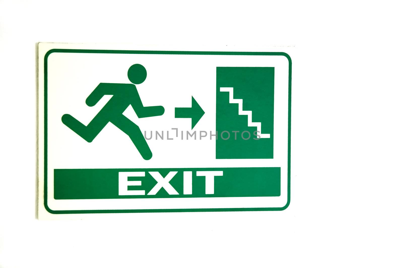 exit sign on white background