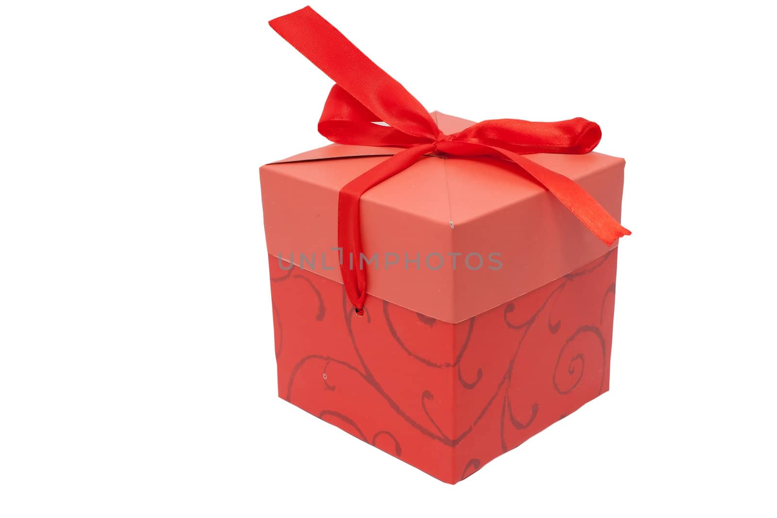 Red gift box with ribbon by victosha