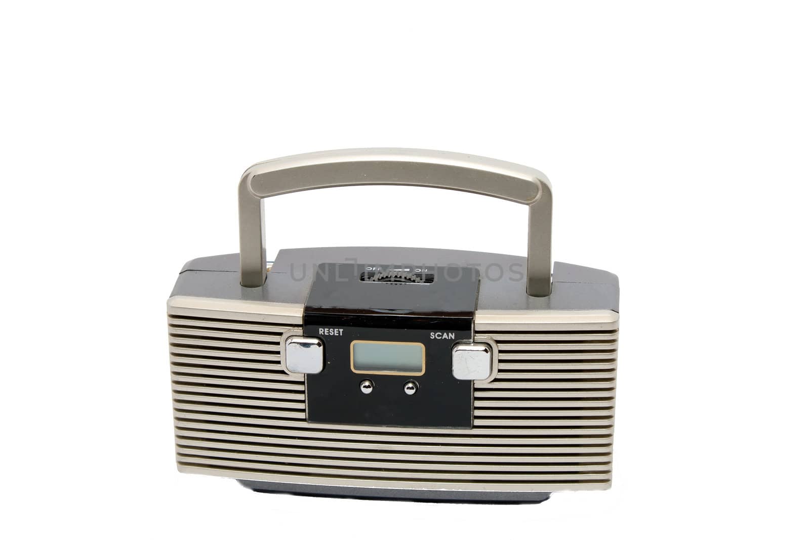 Little radio on a white background