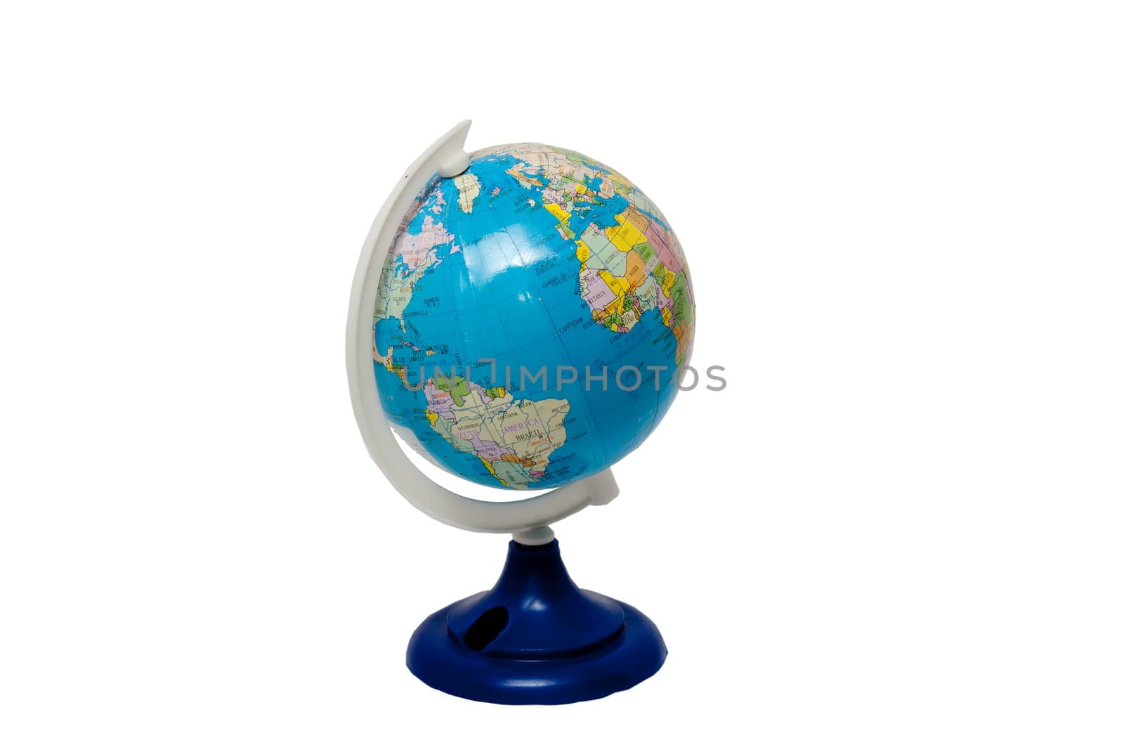 Small globe on a white background