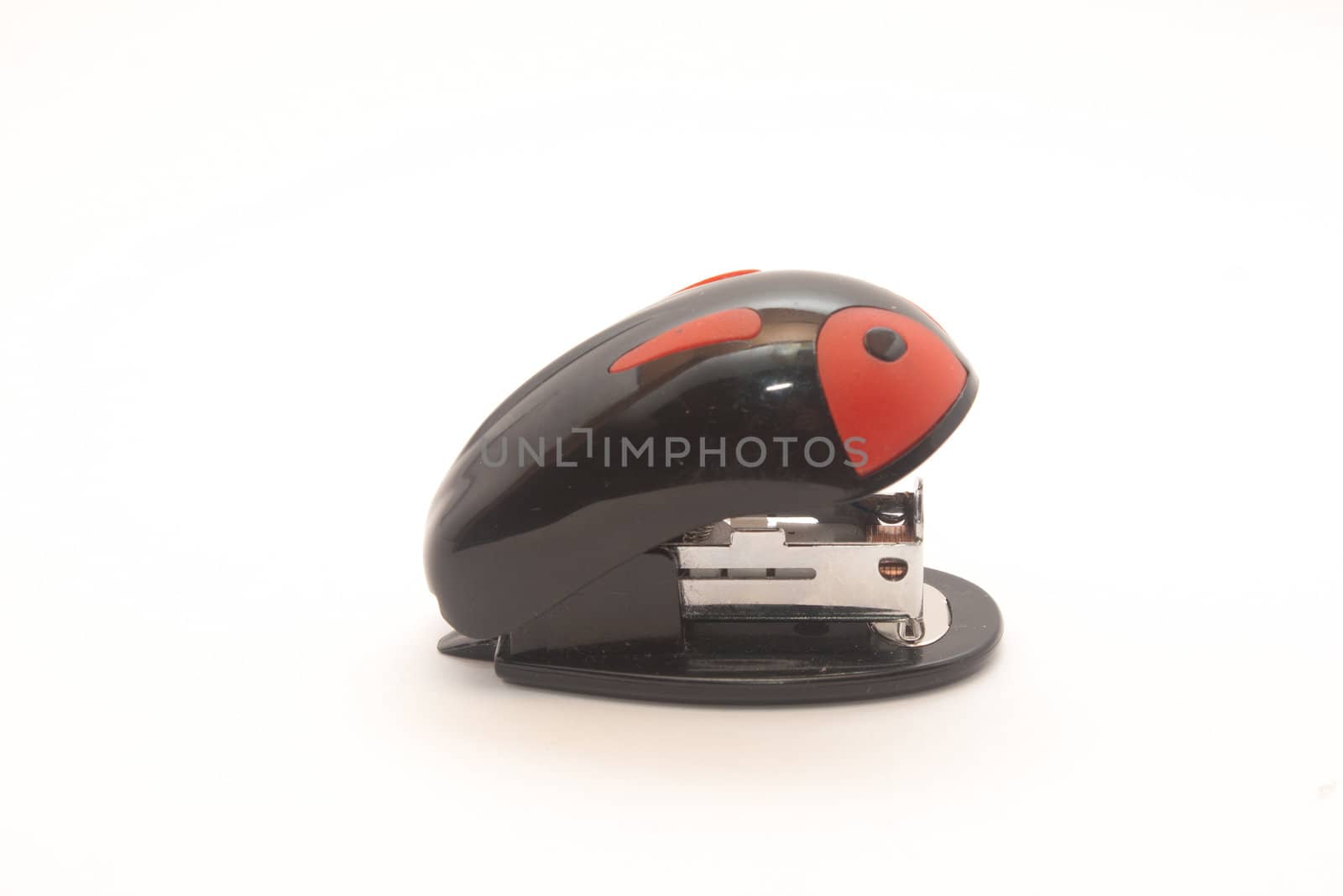 small stapler black with red by victosha