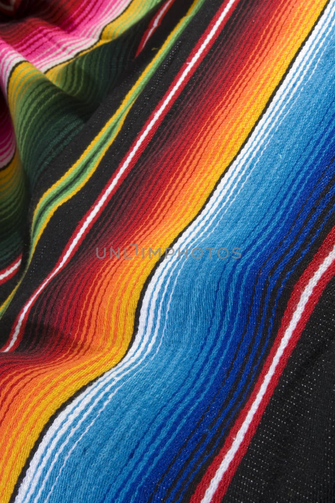 Colorful mexican poncho close up texture