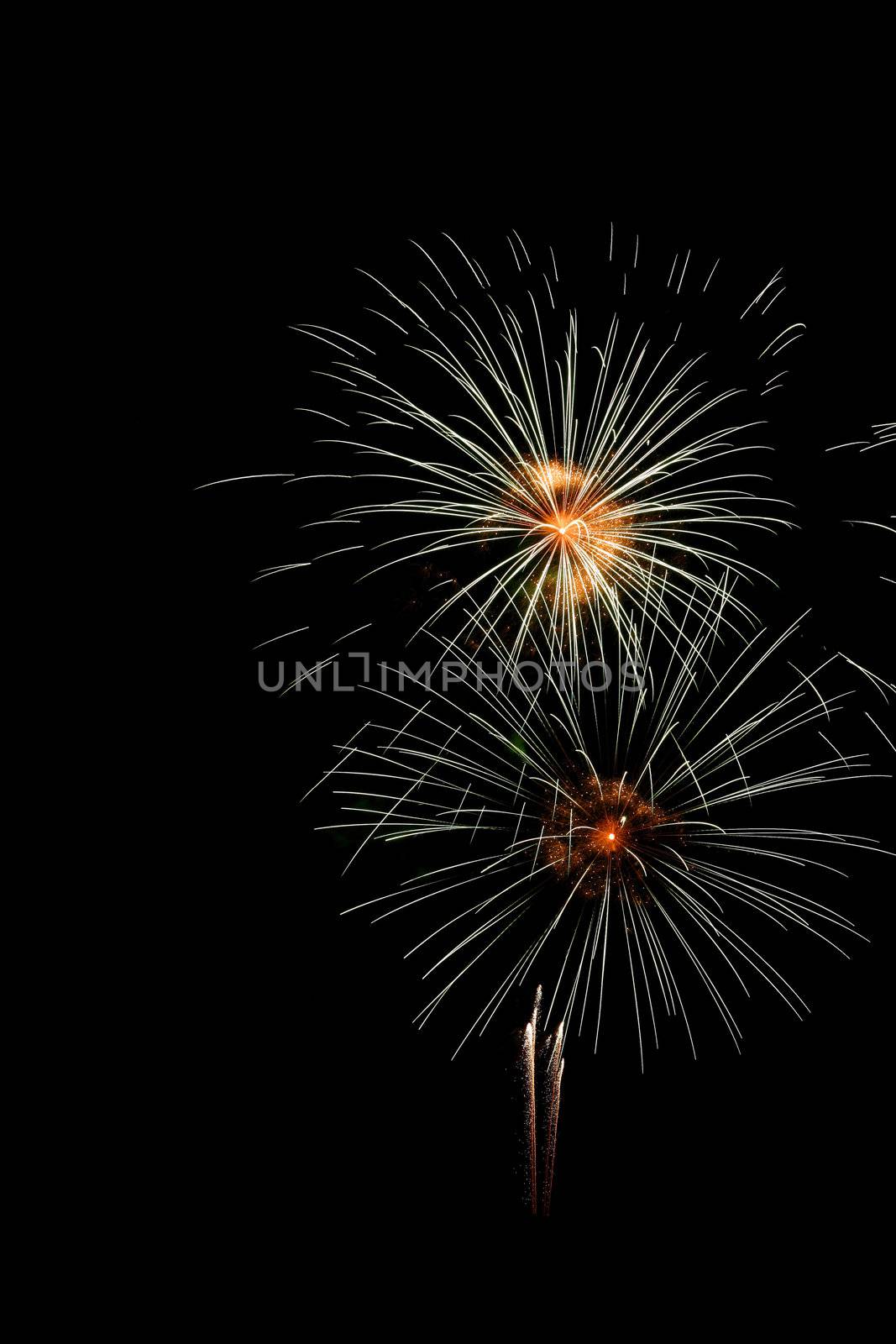 brightly colorful fireworks by sergey_nivens