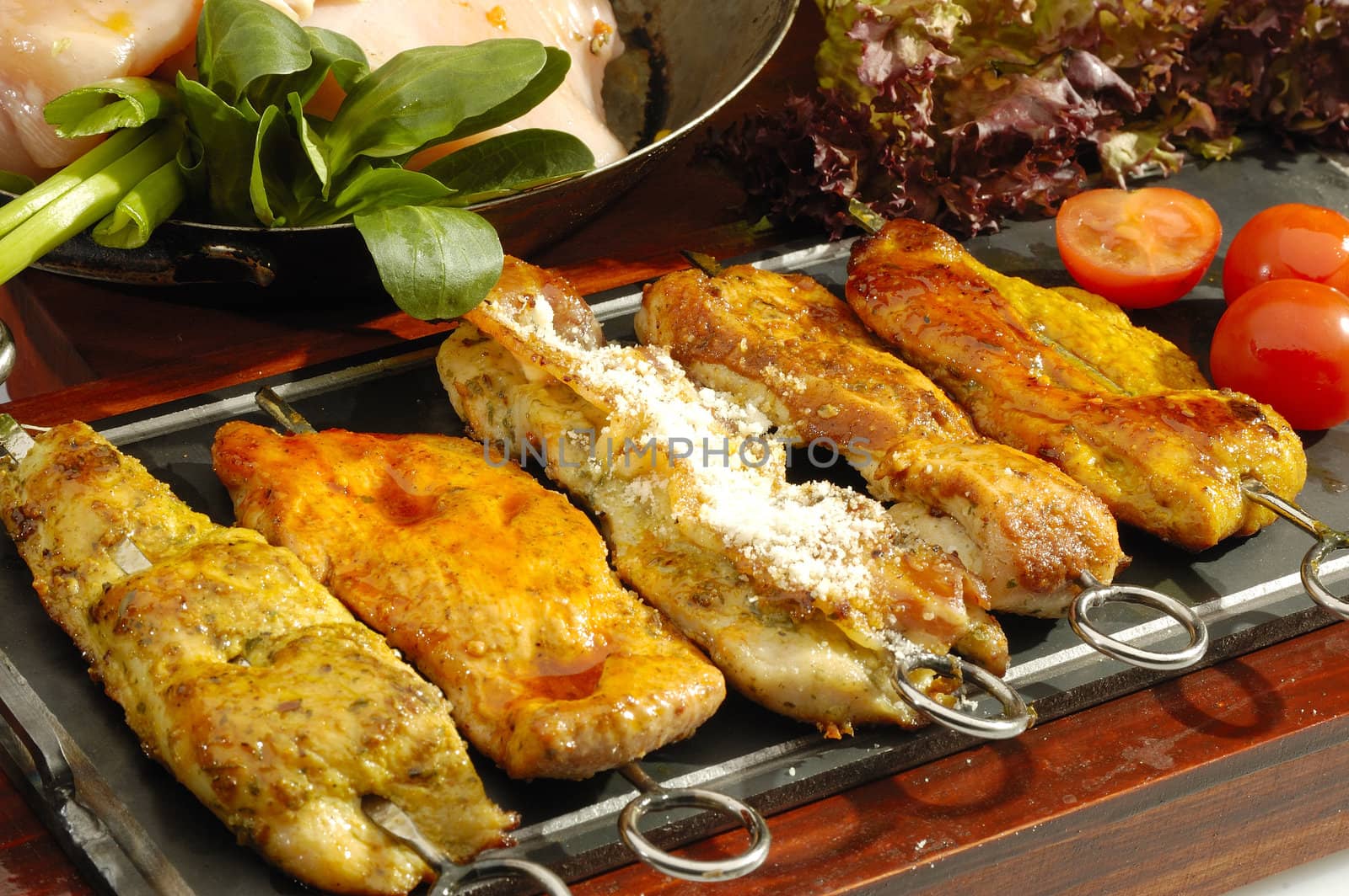 Various kind of grilled chicken breast