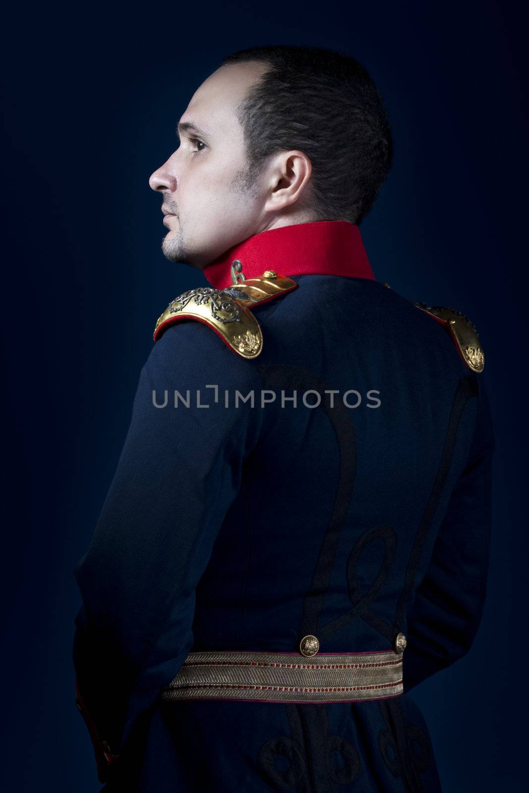 man wearing military jacket 19th century Spanish army, call of duty