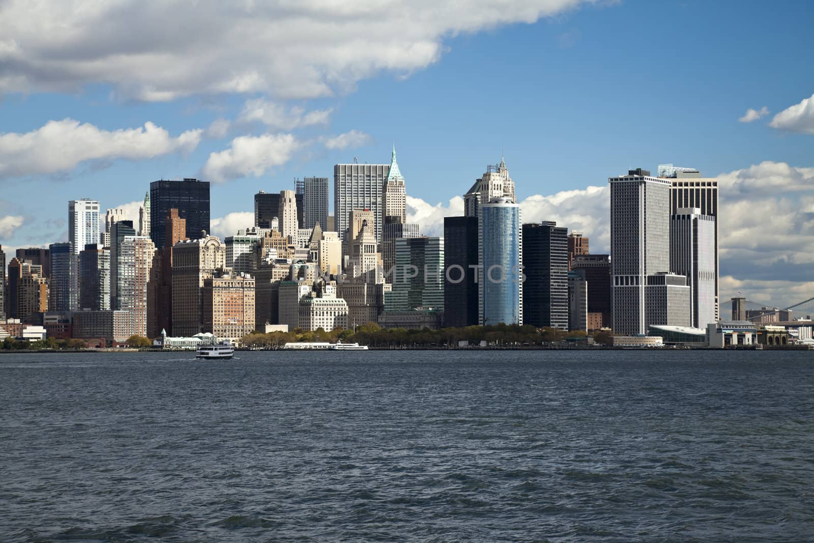 The New York City skyline at the afternoon from the West