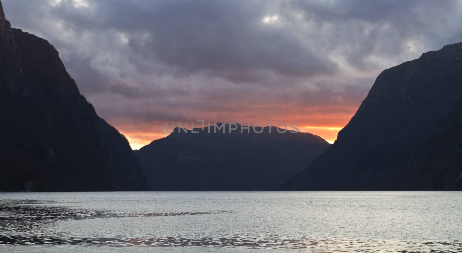 evening view over fjord in norway by gewoldi