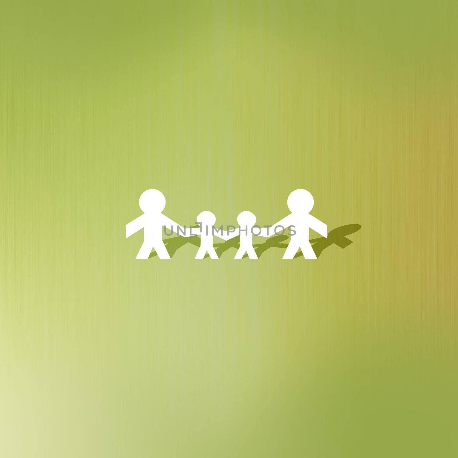 Family of paper cut on abstract background