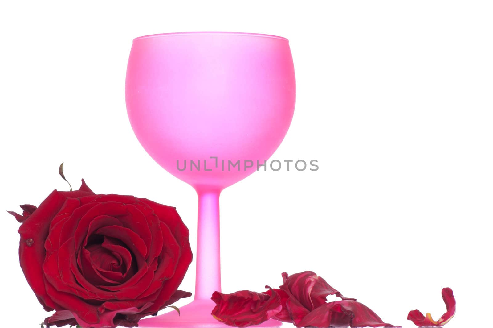 tumbler with red rose on the party