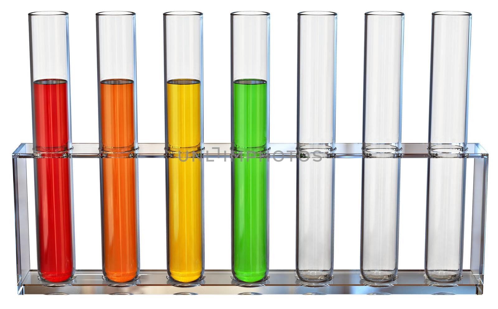 Sample of fractions of oil typed in a tube for experiments