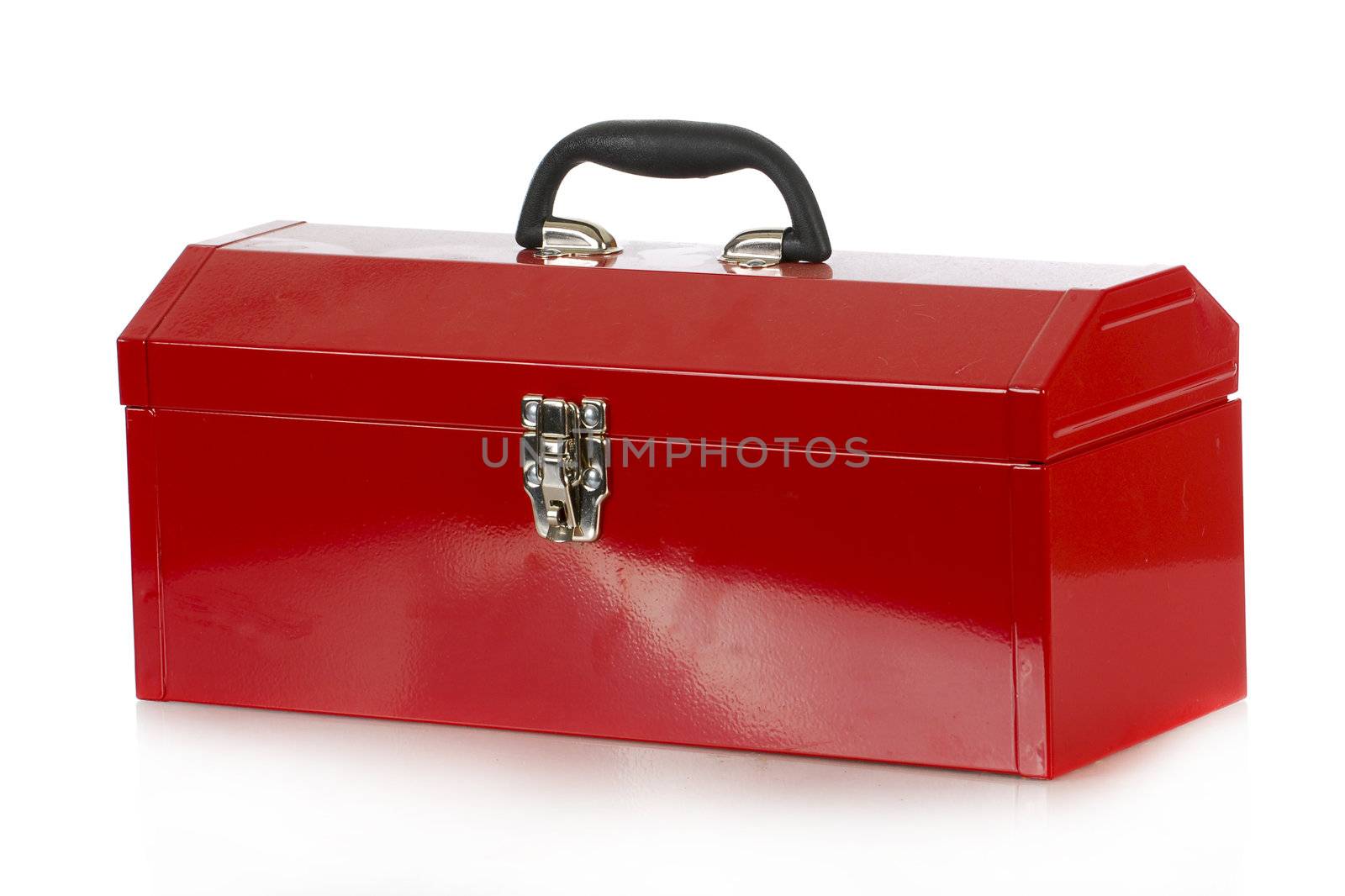 red tool box isolated on white background