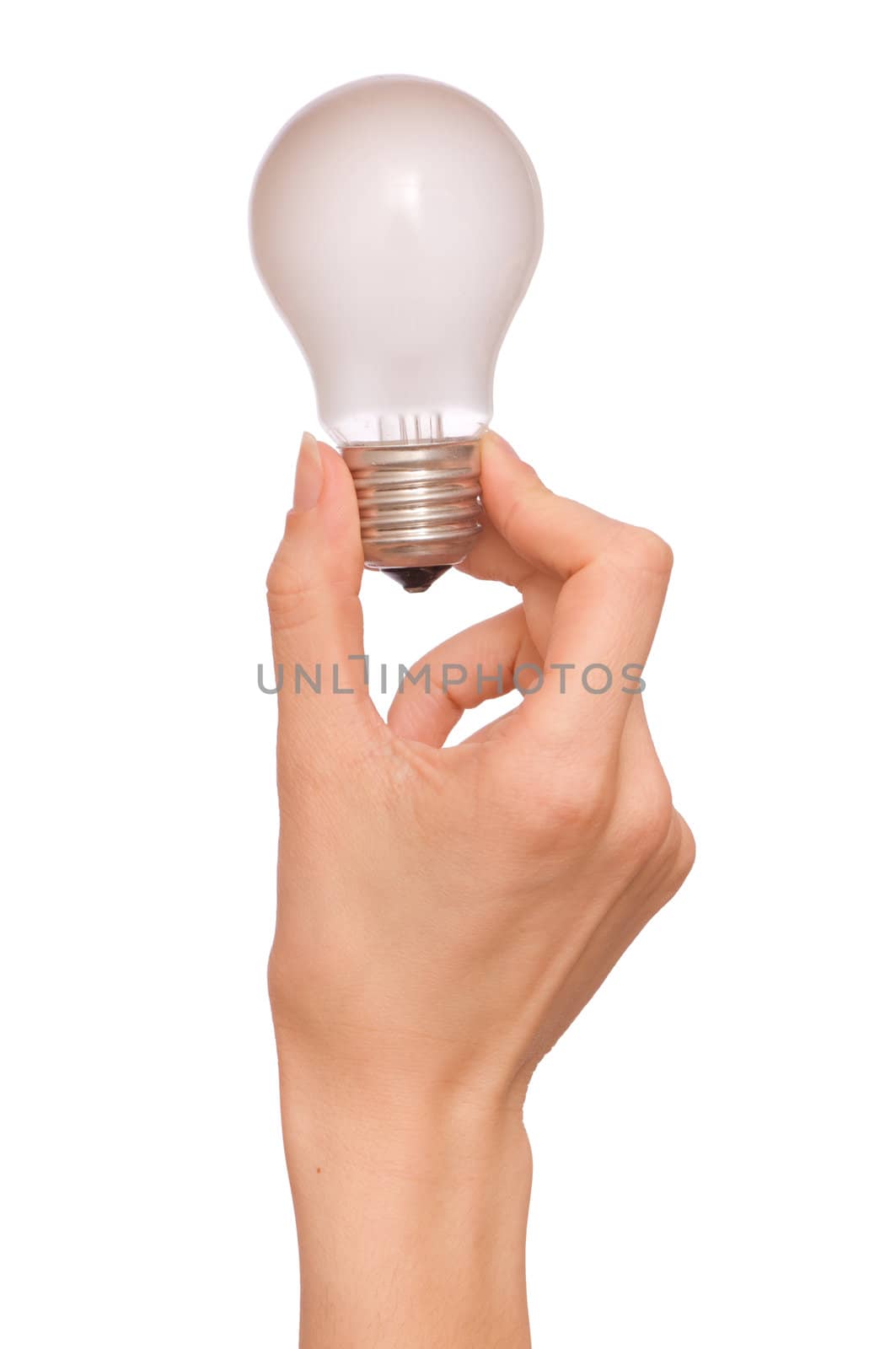 lamp in the woman's hand as a symbol of light