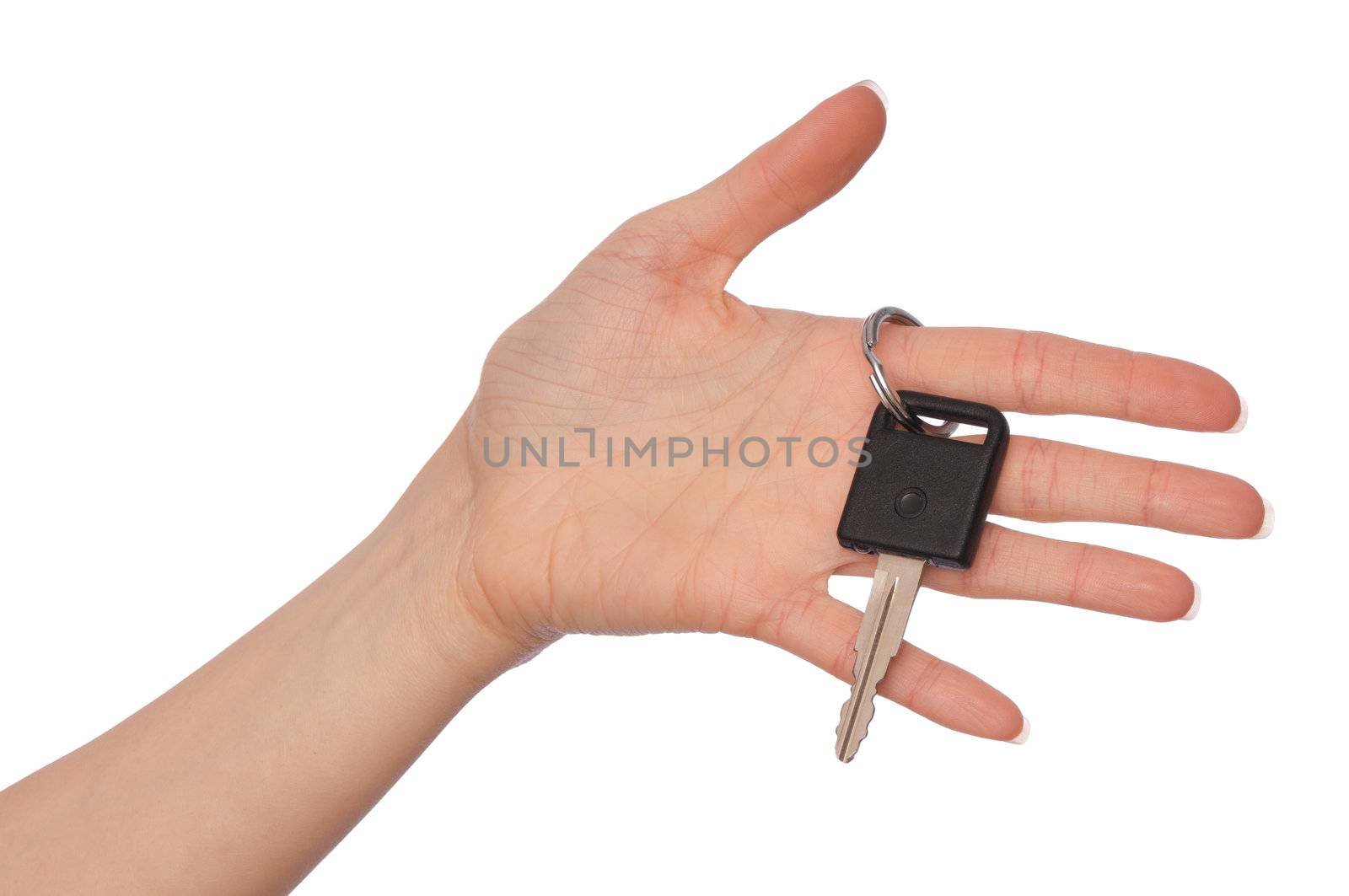 key from big car in the woman's hand