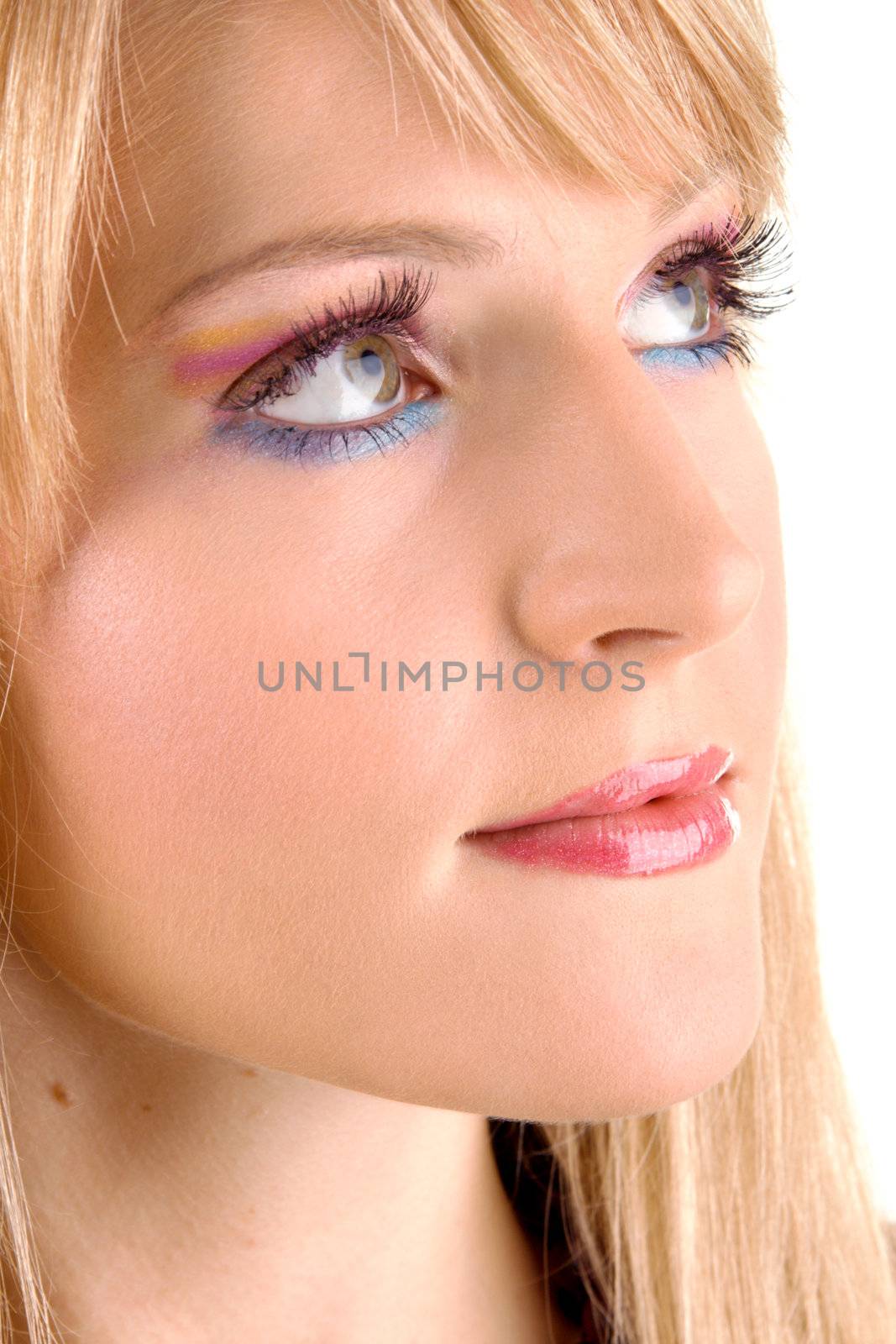 Young beautiful woman with bright makeup portrait