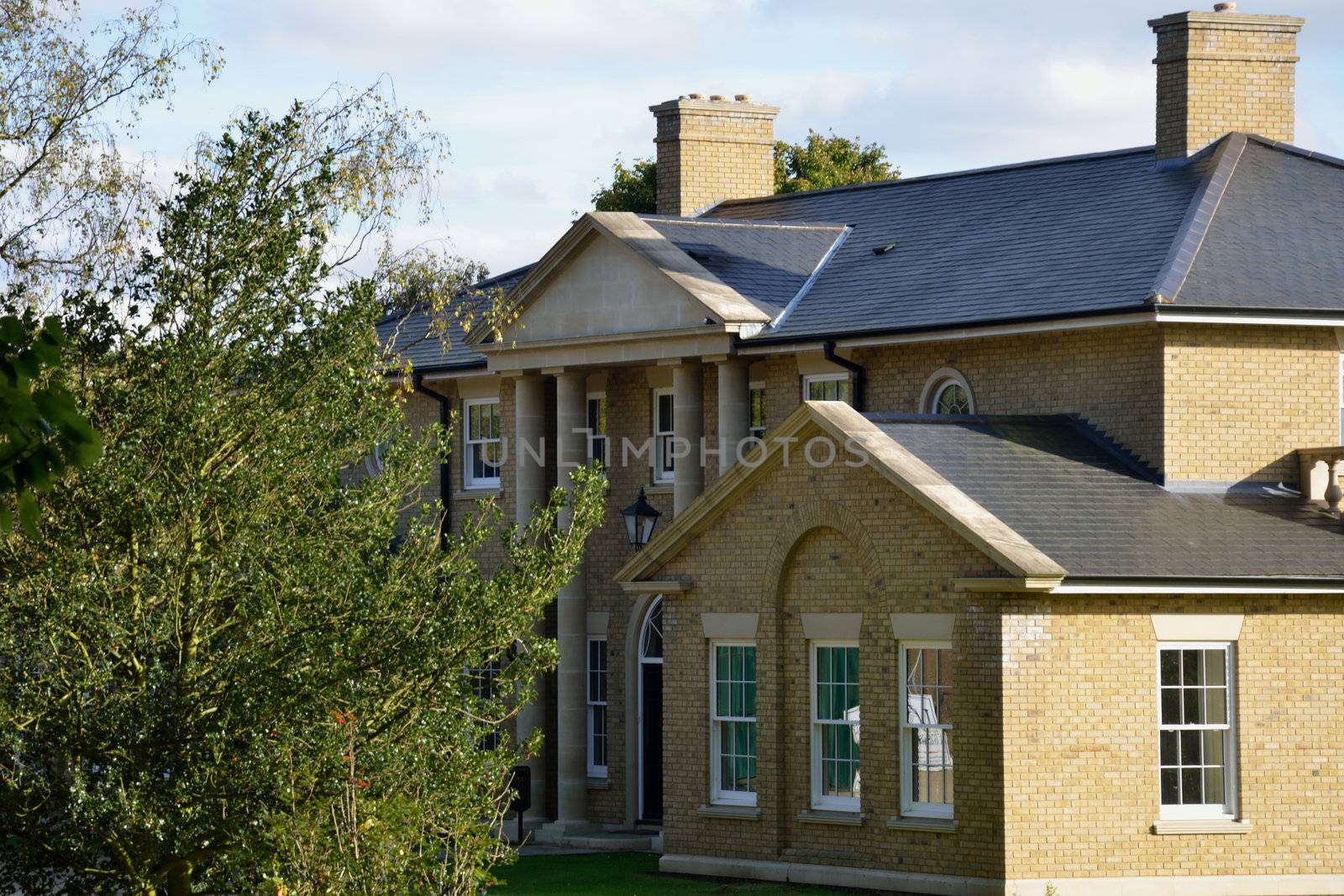 Large modern house close up