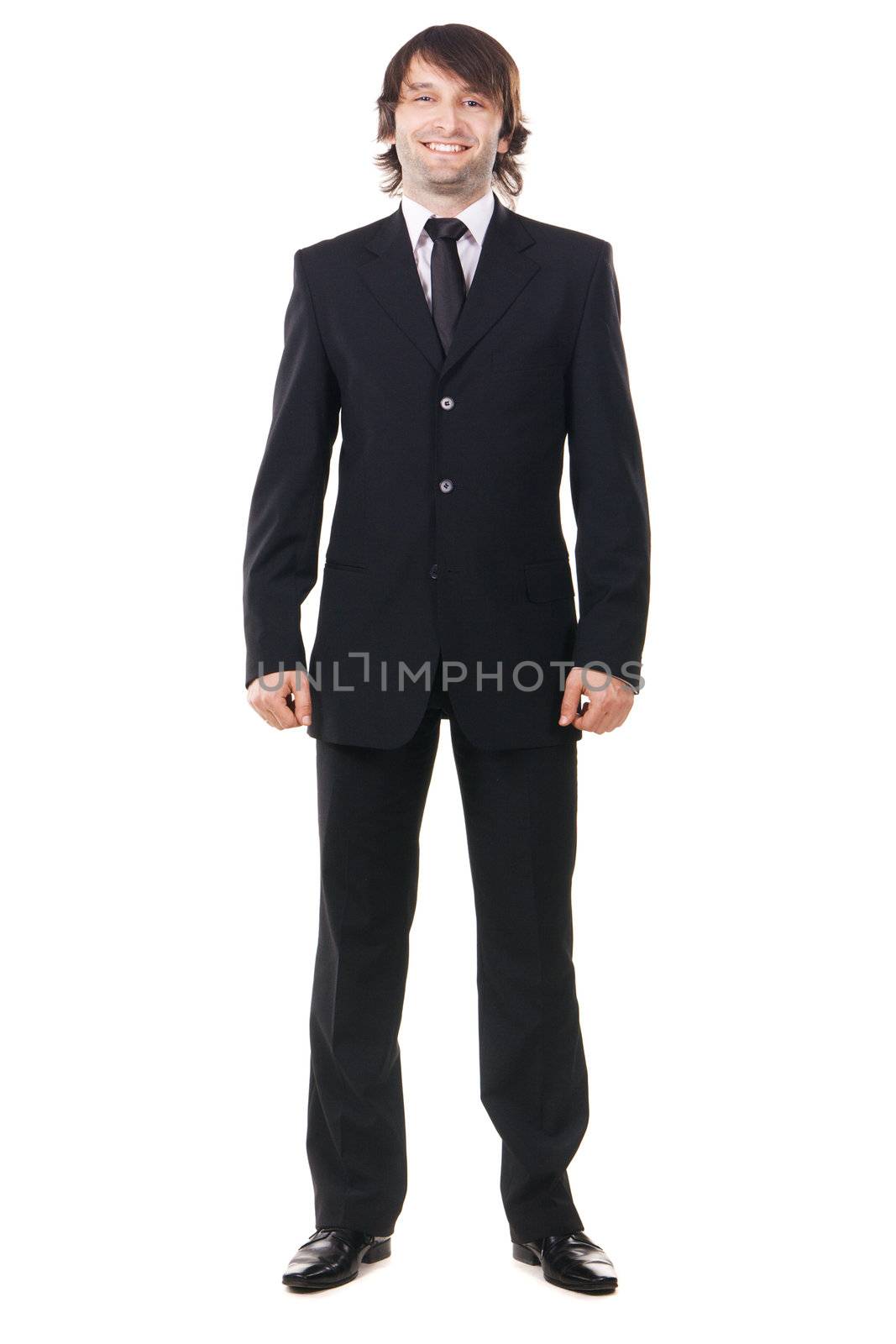 Handsome young man in business suit, studio photo