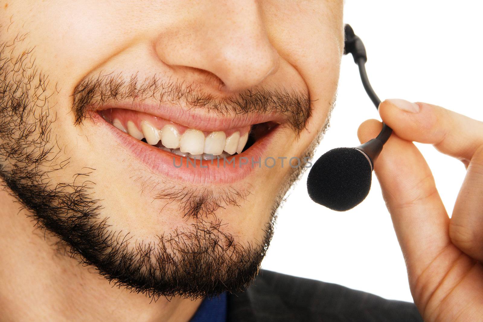 Young handsome customer service operator