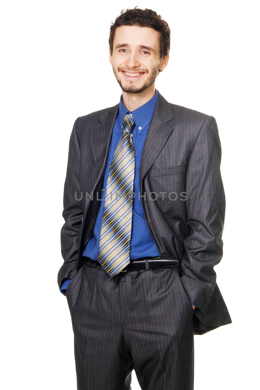 Young handsome businessman studio portrait