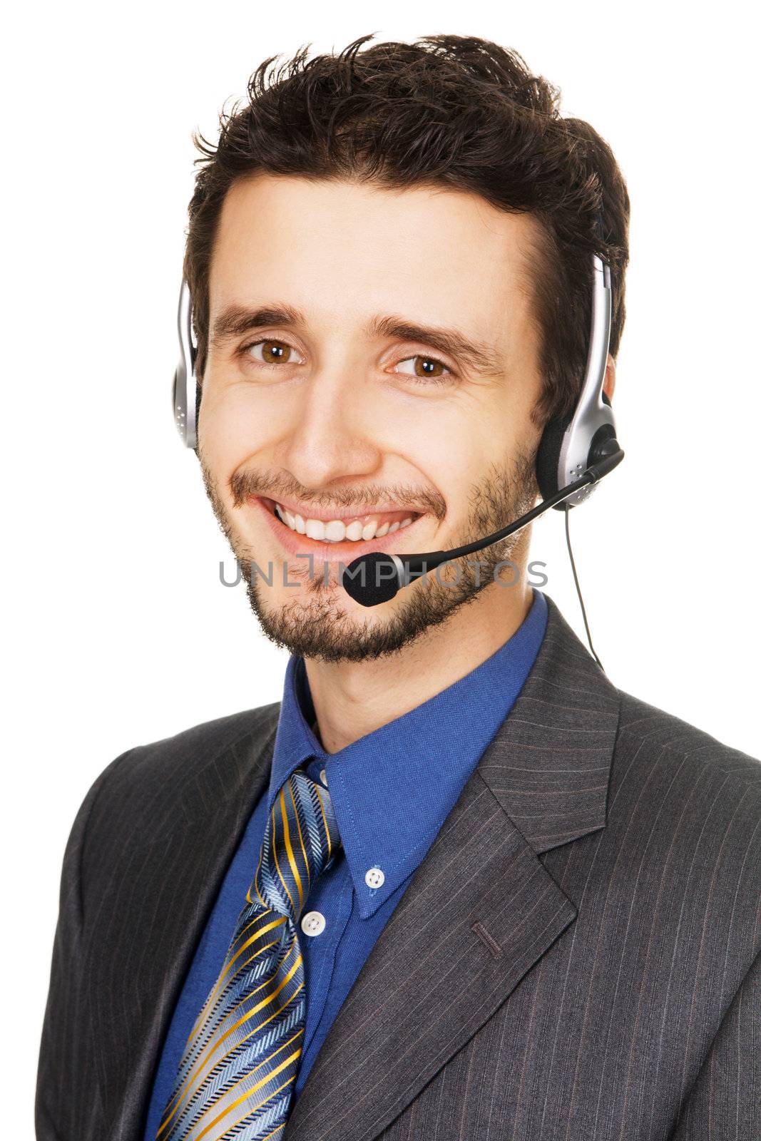 Young handsome customer service operator by Gdolgikh