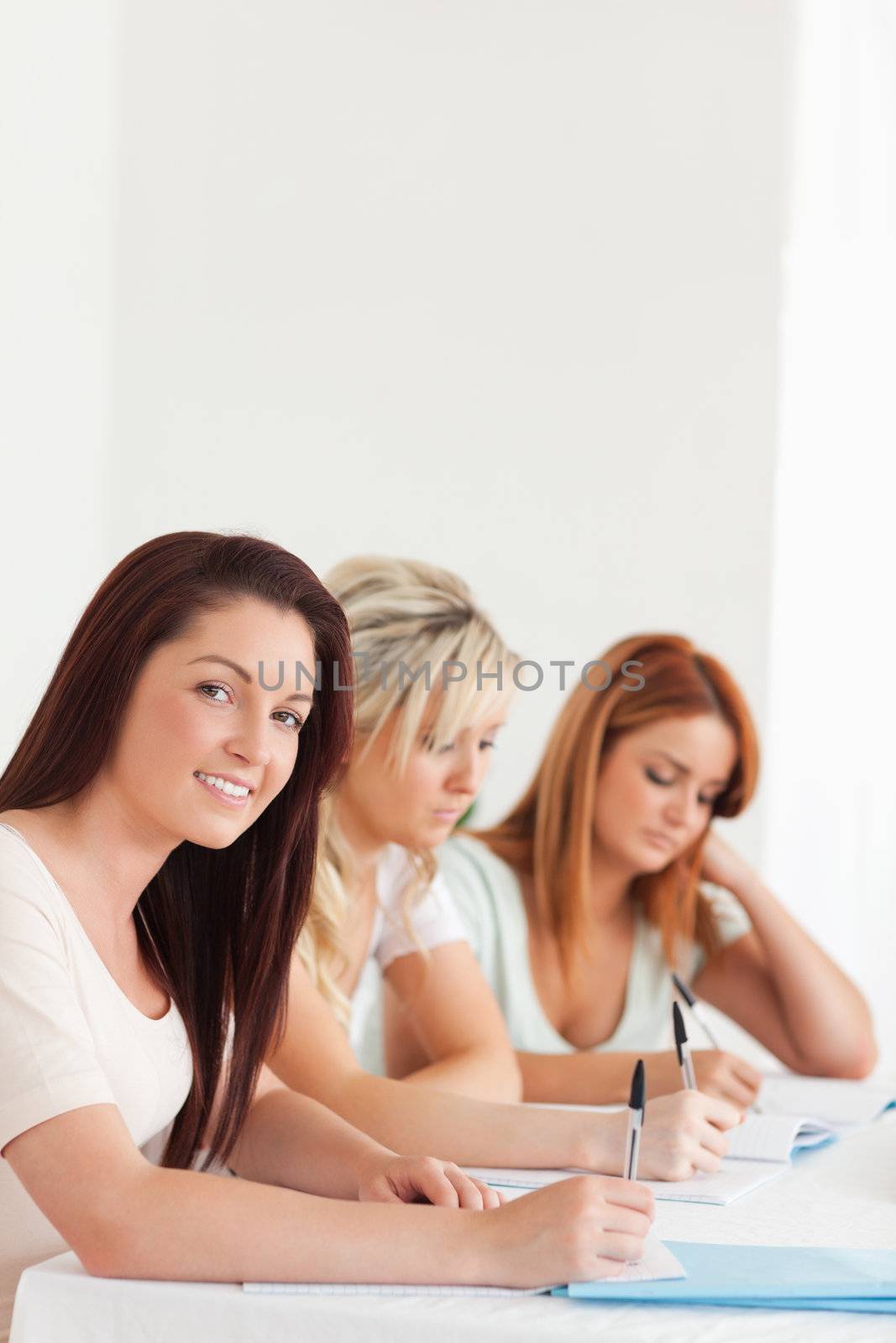 Portrait of smiling Students learning at a table by Wavebreakmedia