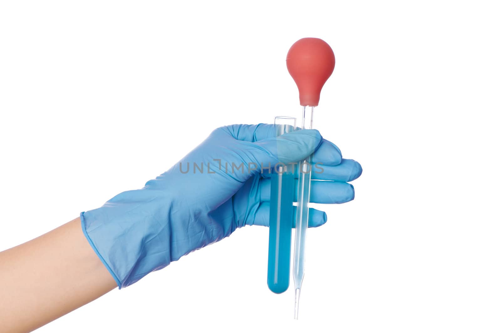doctor holds a tube with sample of new antidote