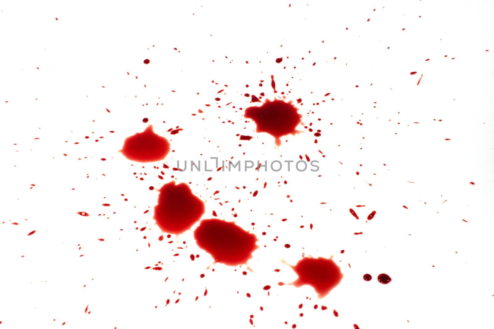 drop of blood isolated on white background