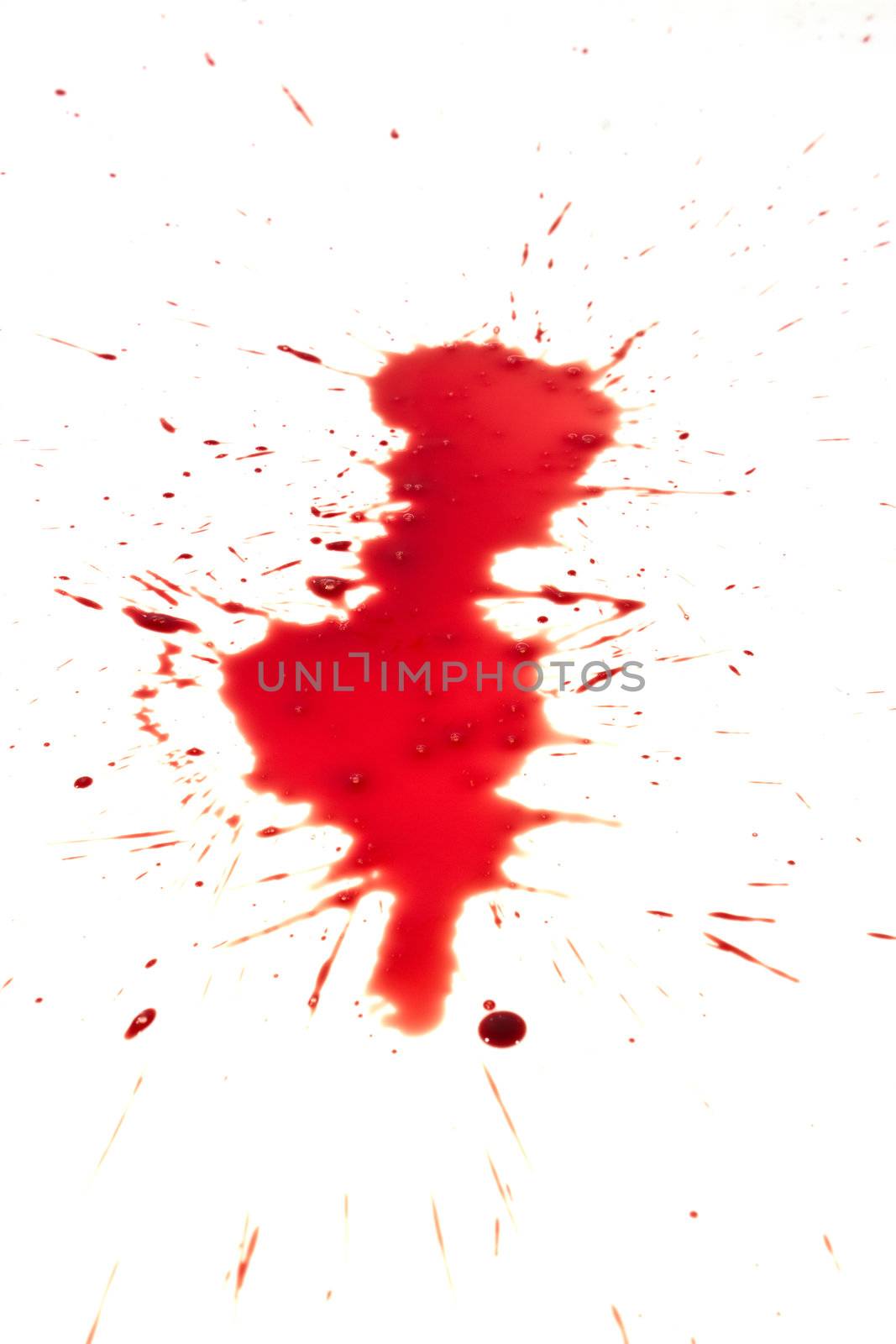 drop of blood isolated on white background