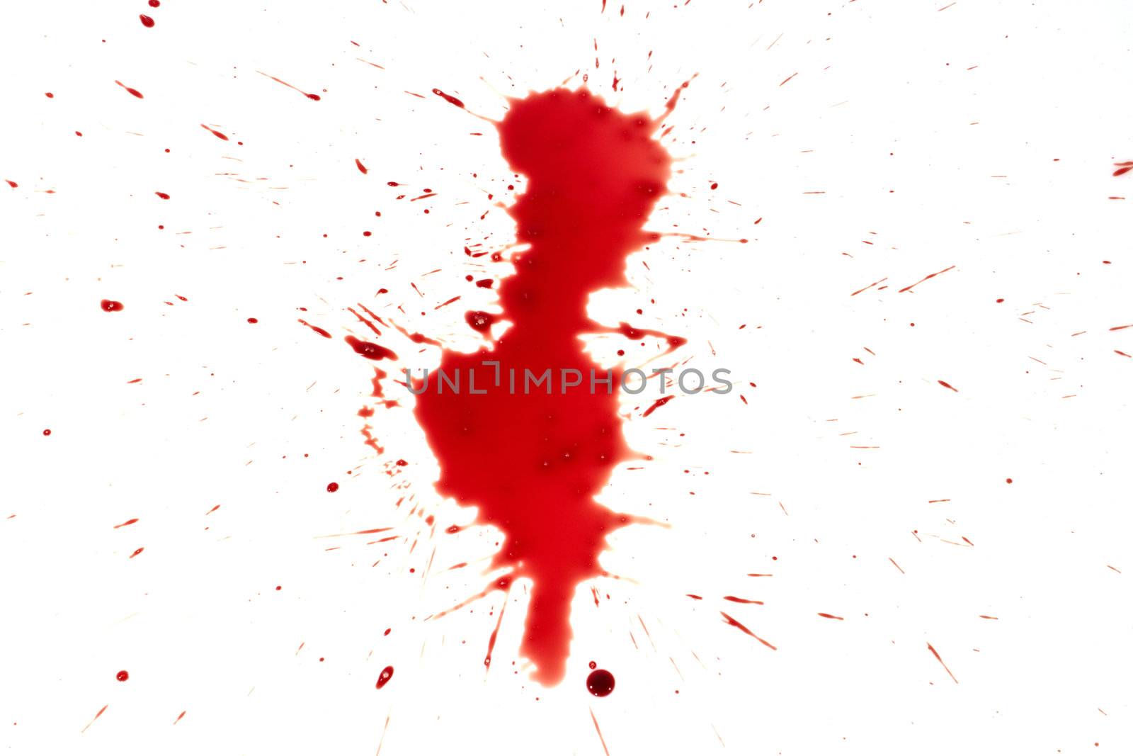 drop of blood isolated on white background