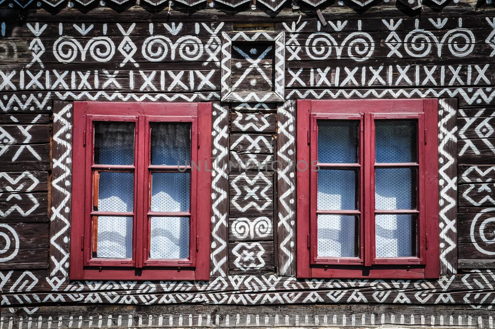 Traditional painted cottage wall and window detail by martinm303