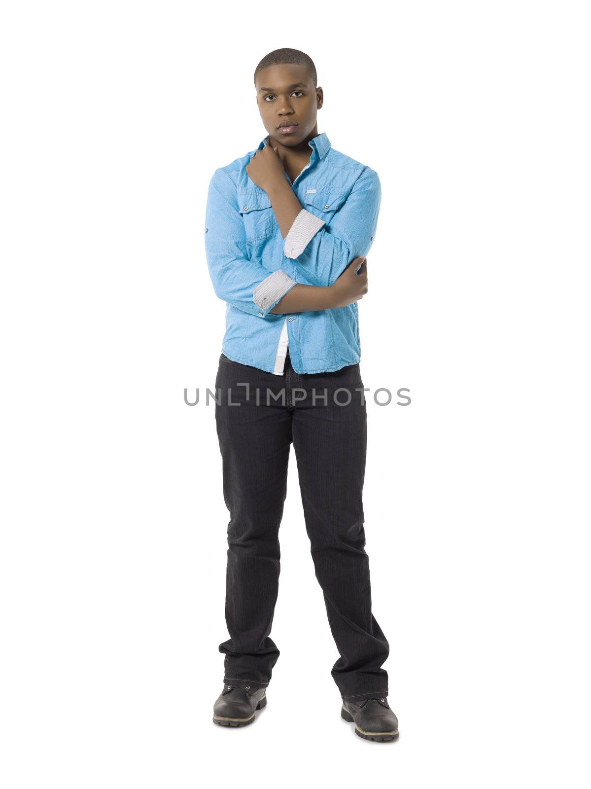 Full length image of an African american model in casual attire