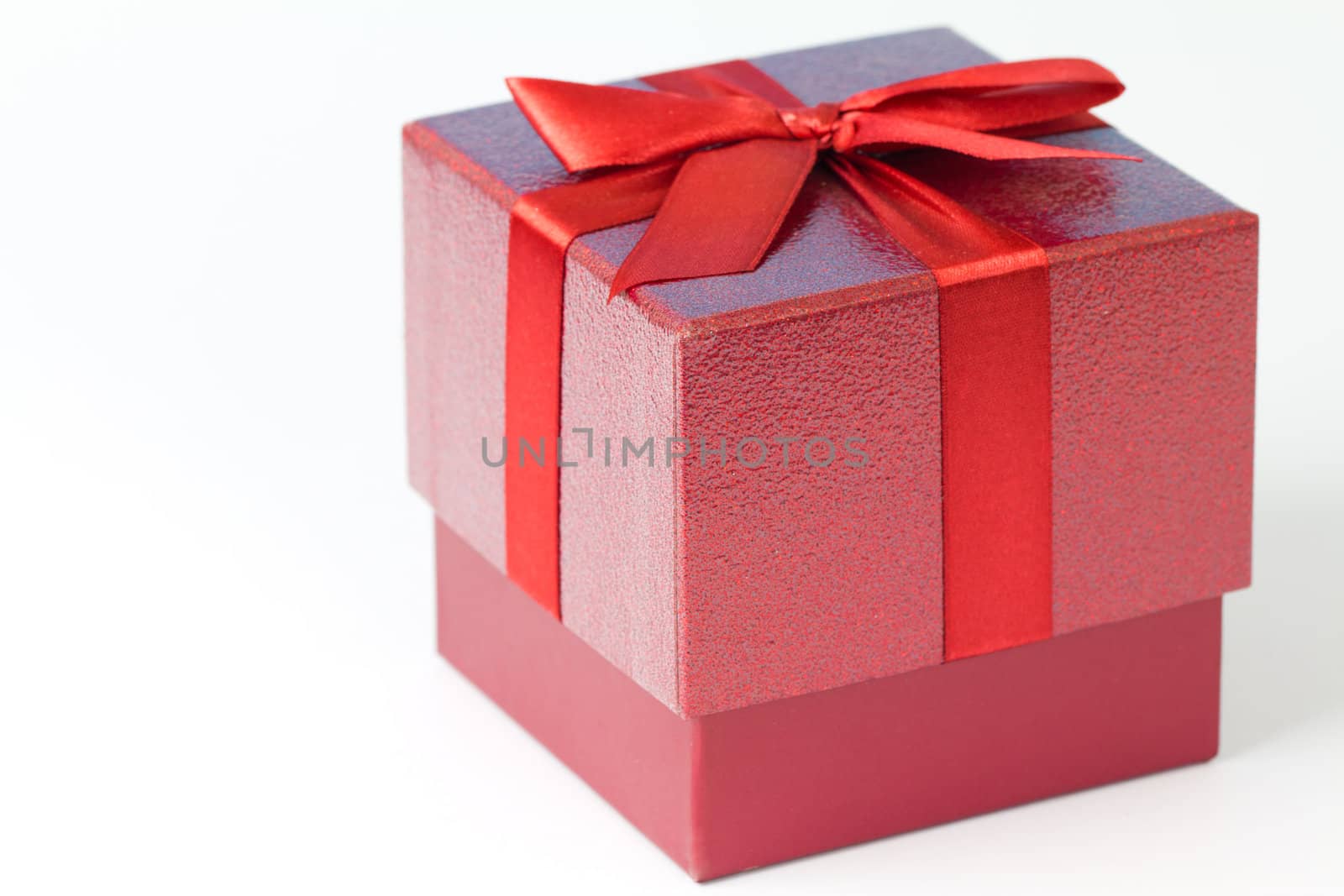 A Christmas gift with a red ribbon