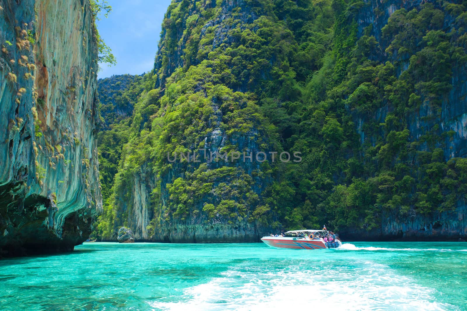 Speed Boat with blue sky in Thailand