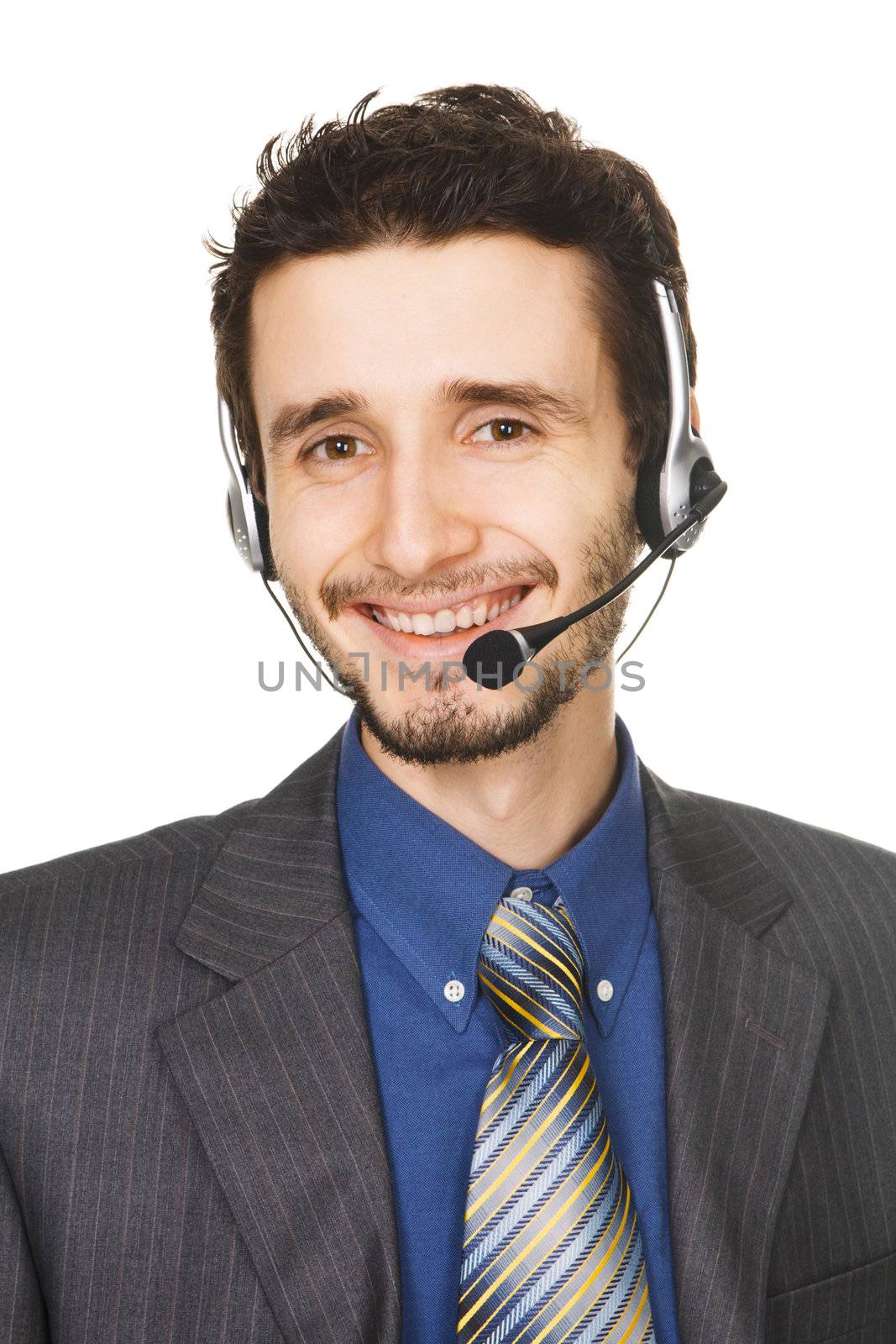 Young handsome customer service operator