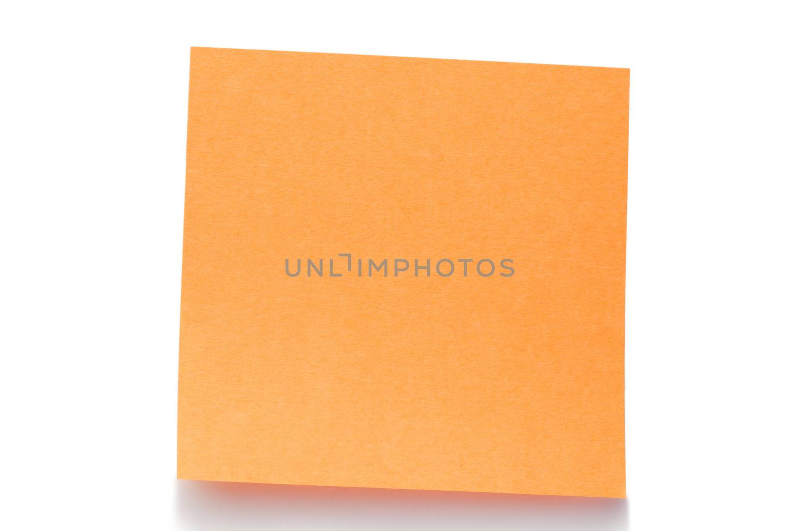 Orange post-it on a white background