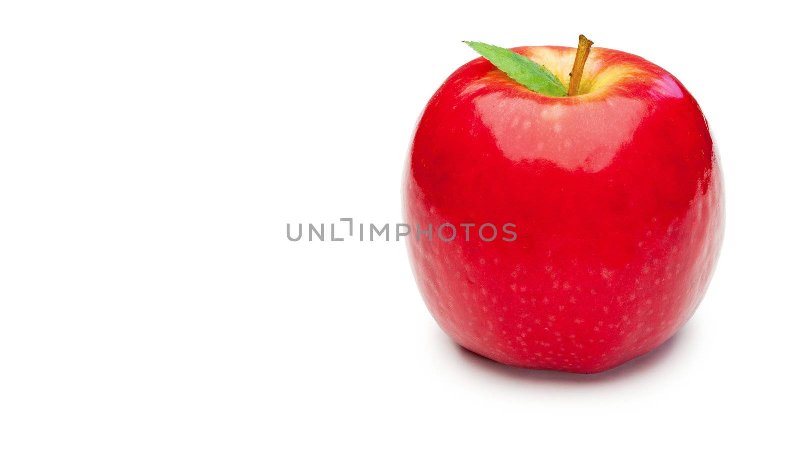 Red apple on a white background